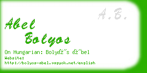 abel bolyos business card